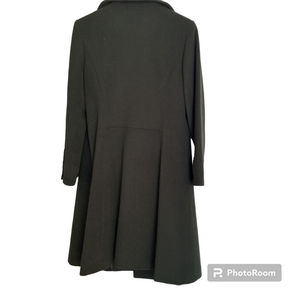 Dark forest green full length coat size 6 petite double-breasted Chadwick nwot - Picture 2 of 7